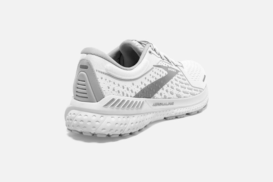 Brooks Adrenaline GTS 21 Road Running Shoes - Womens - White/Grey - AP9328461